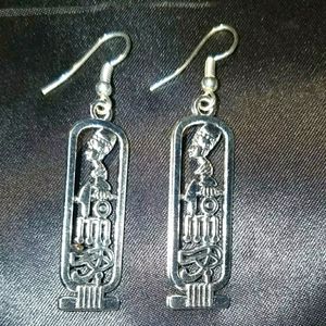 Nefertiti cartouche earrings silver queen Egypt an